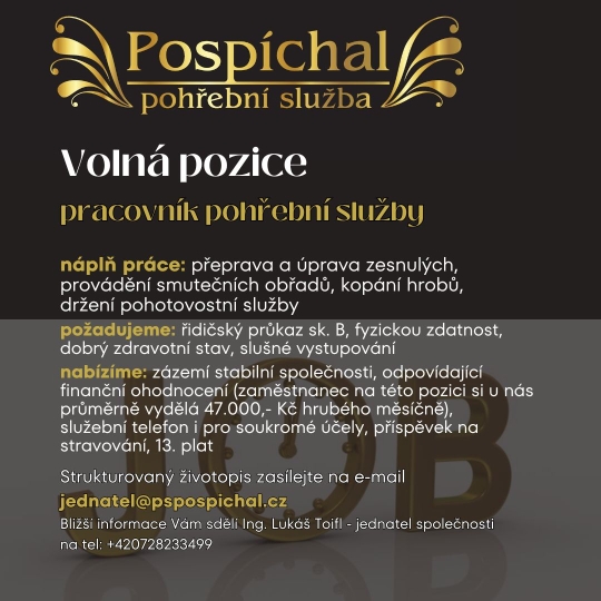 VOLNÁ PRACOVNÍ POZICE