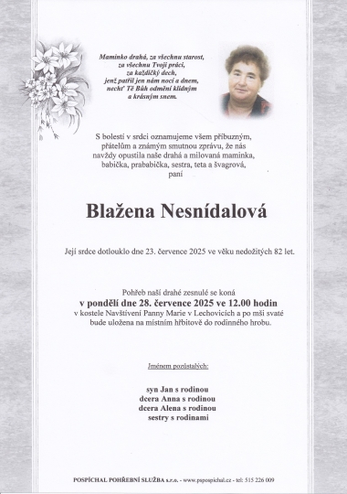 Blažena Nesnídalová Blažena Nesnídalová