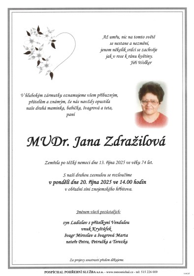 MUDr. Jana Zdražilová