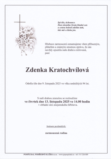 Zdenka Kratochvílová