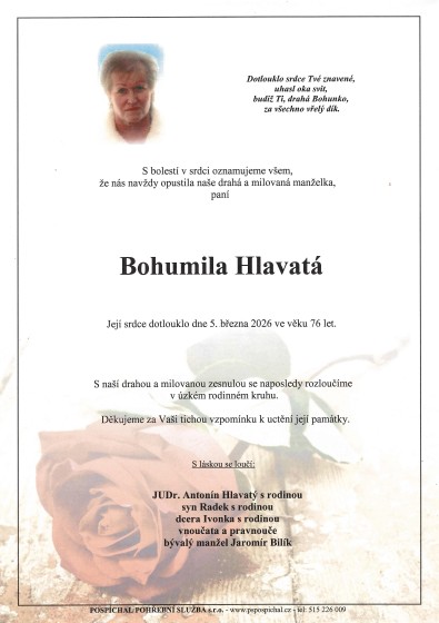 Bohumila Hlavatá