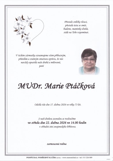 MUDr. Marie Ptáčková