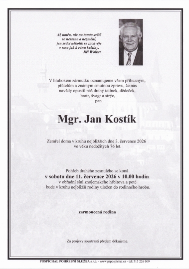 Mgr. Jan Kostík