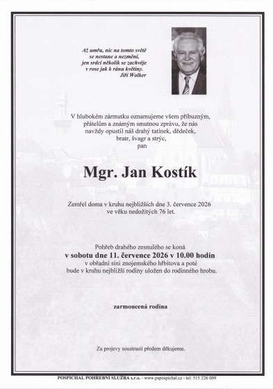 Mgr. Jan Kostík